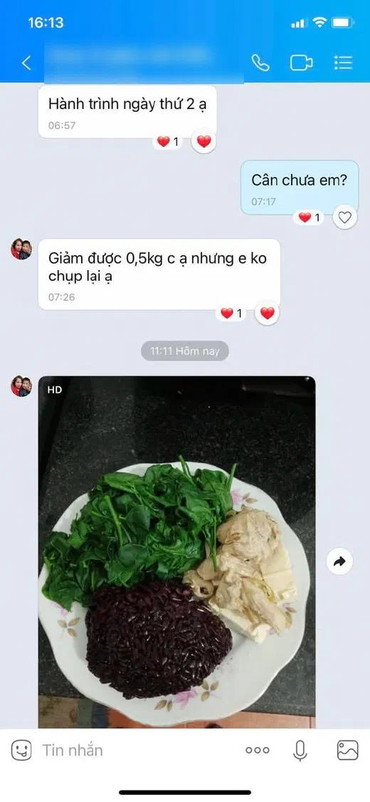 Tin nhắn Zalo của học viên Đoàn Vi